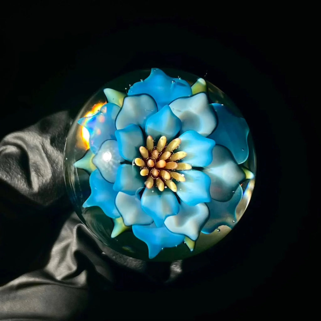 Florin Glass - Blue Flower Wine Stopper