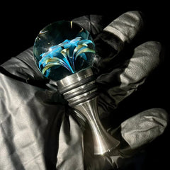 Florin Glass - Blue Flower Wine Stopper