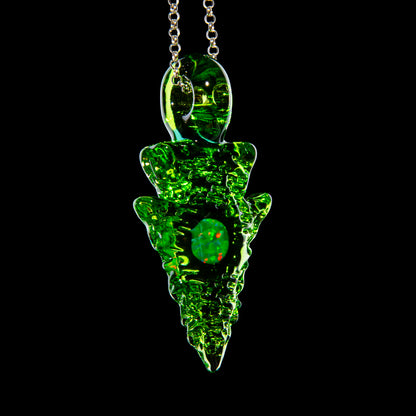 Elks That Run - Crippy Opal Arrowhead Pendant