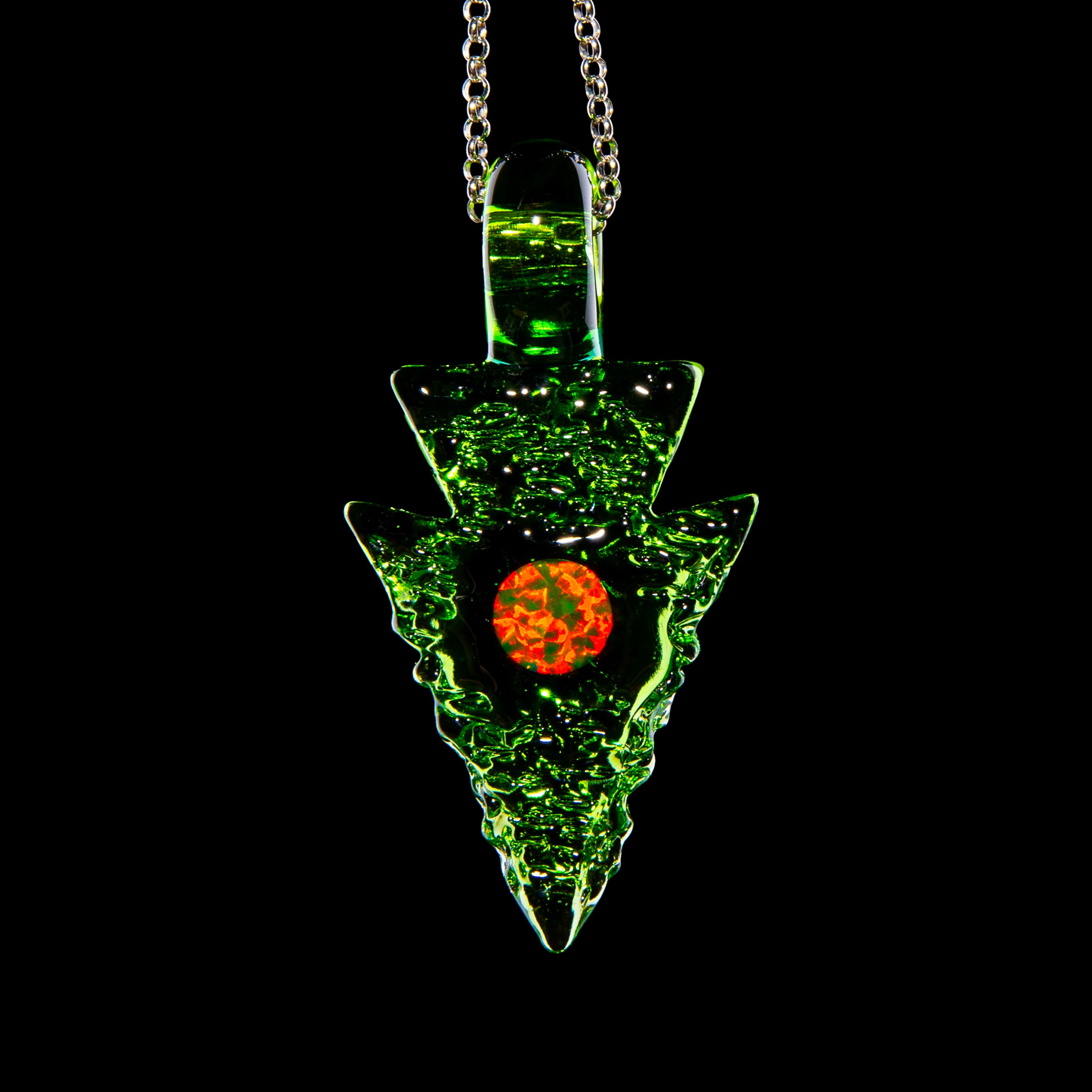 Elks That Run - Crippy Opal Arrowhead Pendant