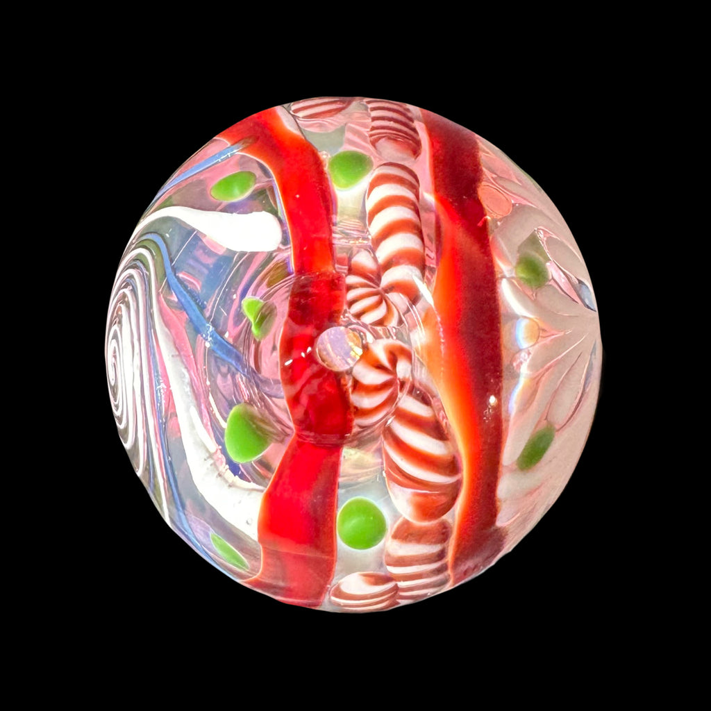 Holiday Ornament Collection: Firekist - Red, White & Green Snowflake Candy Cane Ornament Pipe