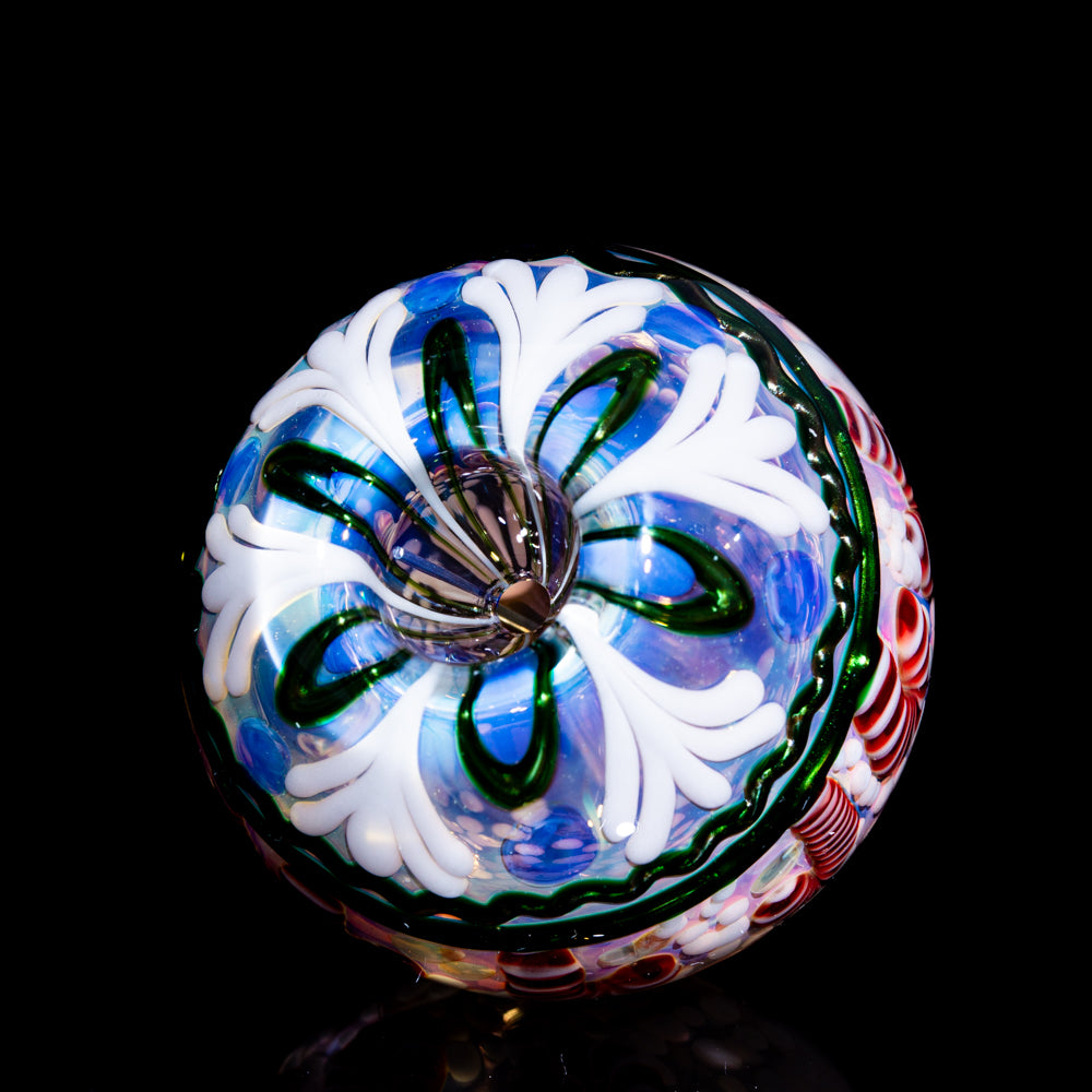 Firekist Glass - Green Candy Cane Snowglobe Ornament Pipe