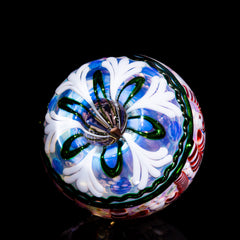 Firekist Glass - Green Candy Cane Snowglobe Ornament Pipe