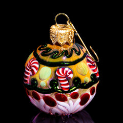 Firekist Glass - Sunrise Candy Cane Snowglobe Ornament Pipe