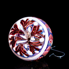 Firekist Glass - White Candy Cane Snowglobe Ornament Pipe