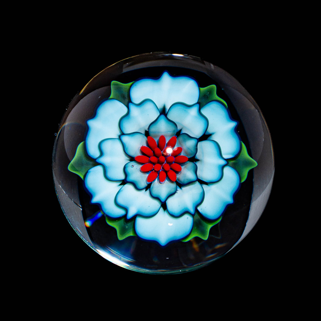 Florin Glass - Blue Flower Marble