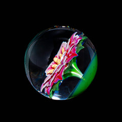 Florin Glass - Mármol de flores rosa y blanco