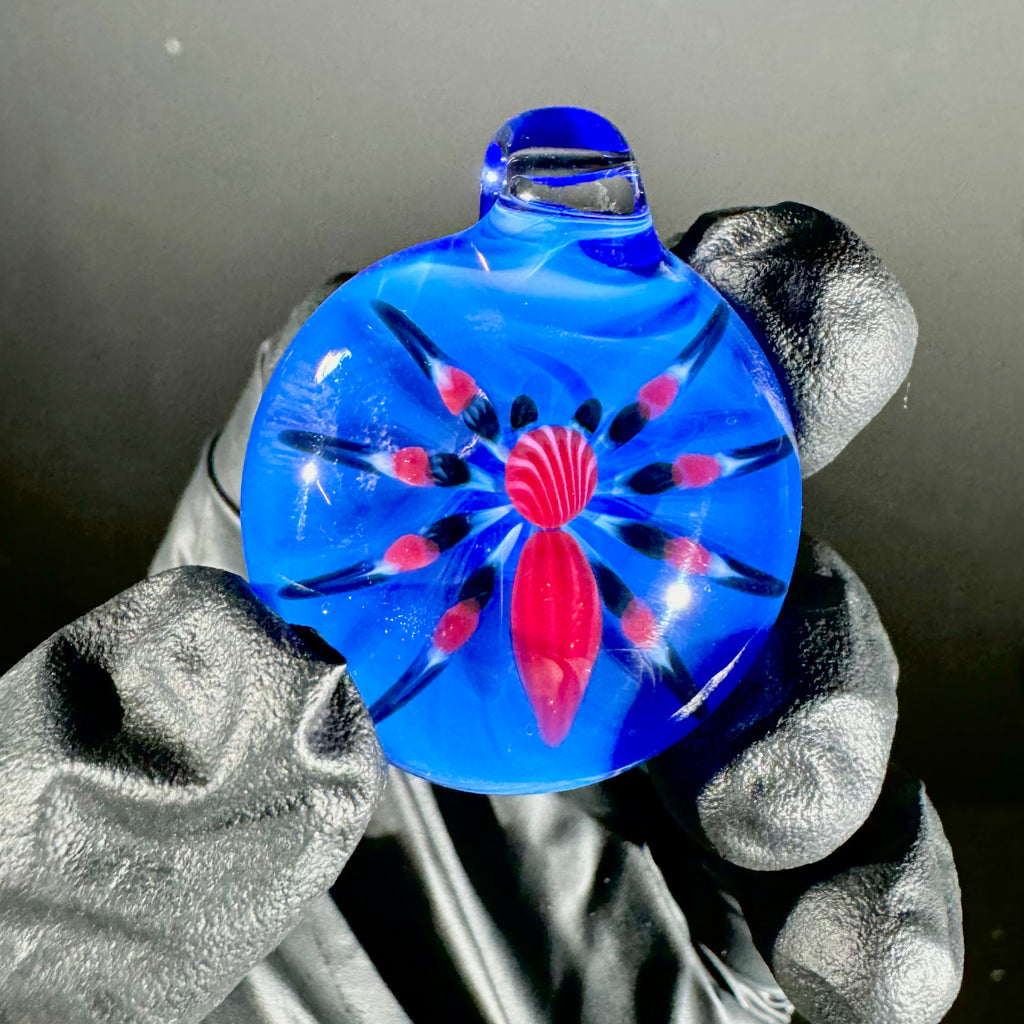 Florin Glass - Blue & Red Spider Pendant