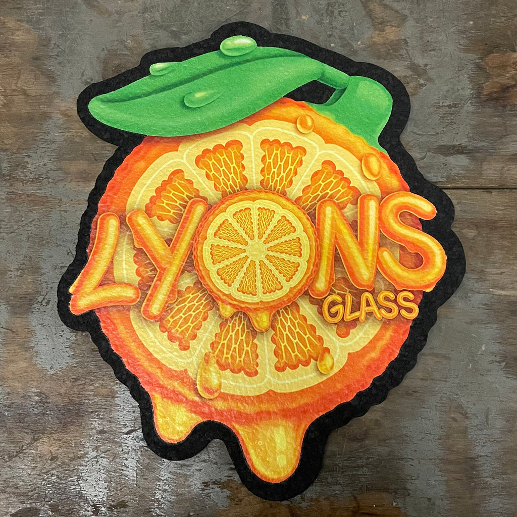 Sam Lyons - Tapete de humor con logotipo de rodaja de naranja