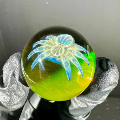 Florin Glass - UV Blue Spider 37MM Marble