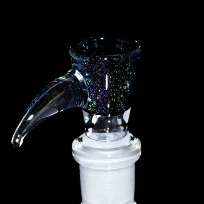 Glass Distractions - Black Rainbow Dichro 14mm Flare Slide