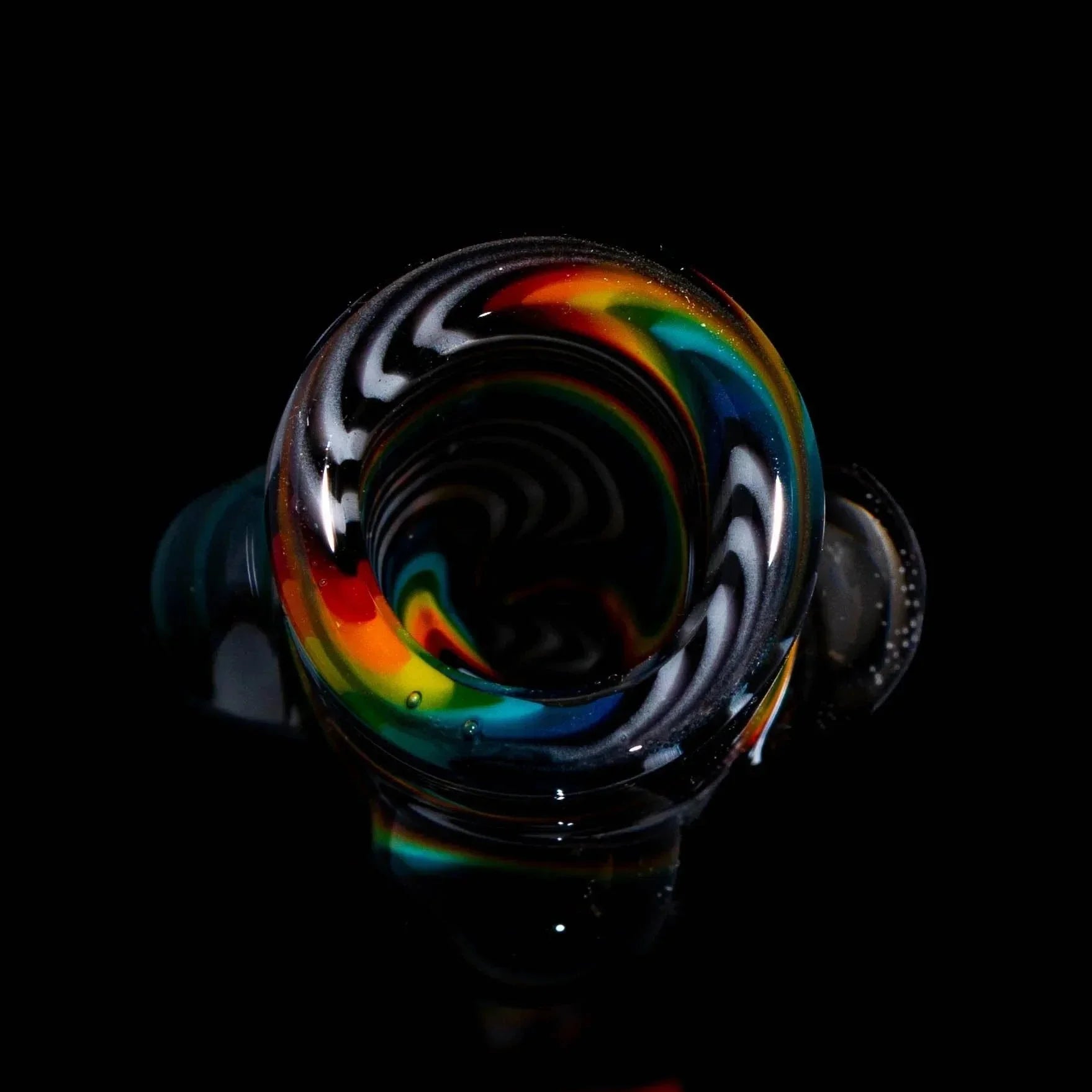 Glass Distractions - Black & White Rainbow Wig Wag Onie