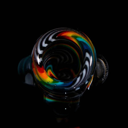 Glass Distractions - Black & White Rainbow Wig Wag Onie