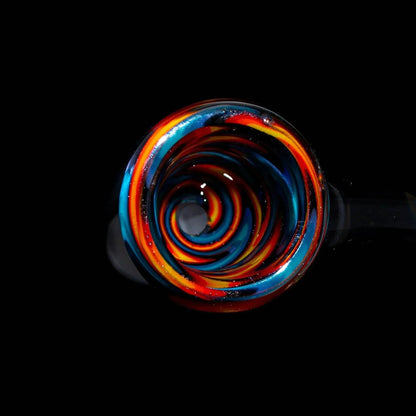 Glass Distractions - Purple, Blue & Orange Wig Wag 14mm Flare Slide