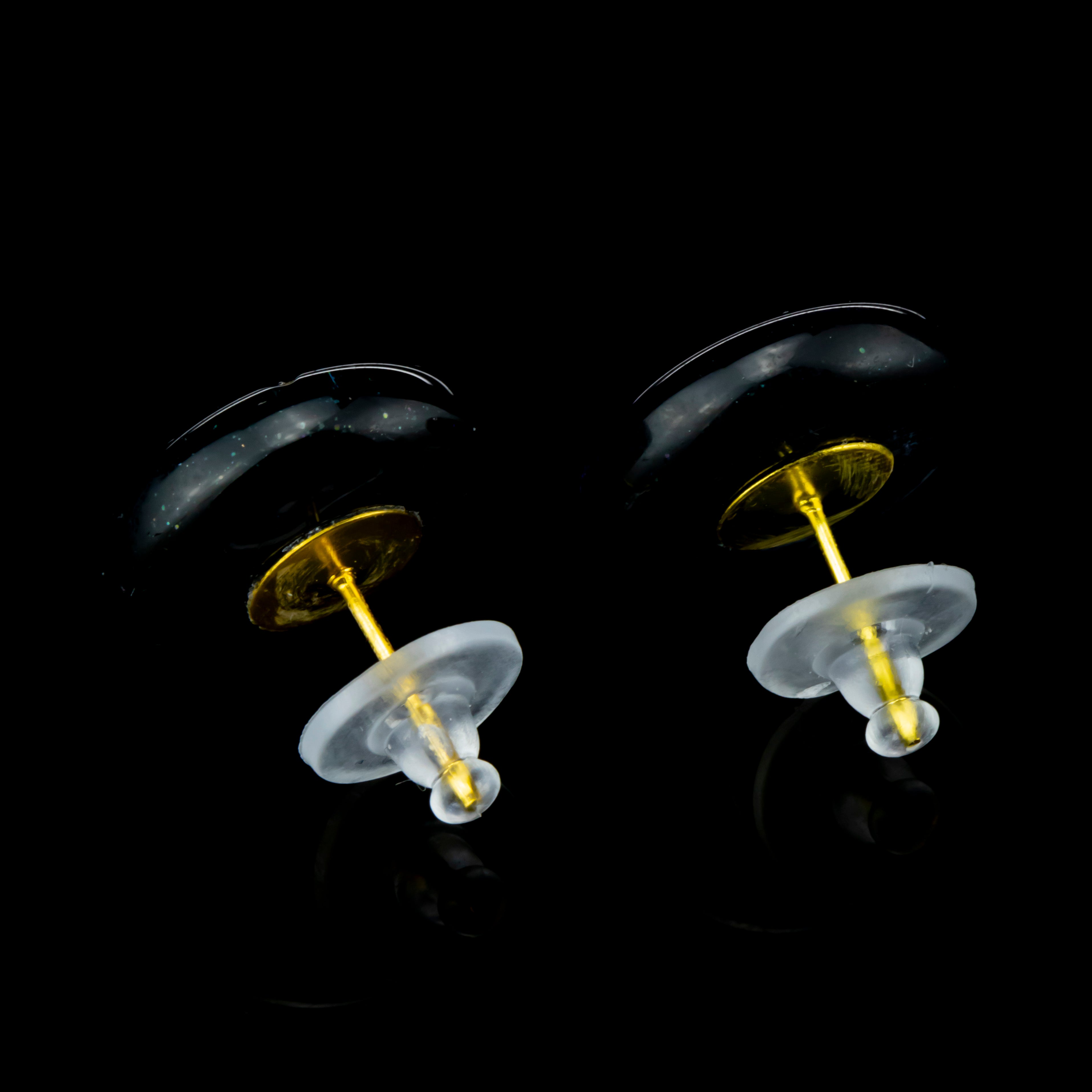 Green T - Gold Water Stud Earrings