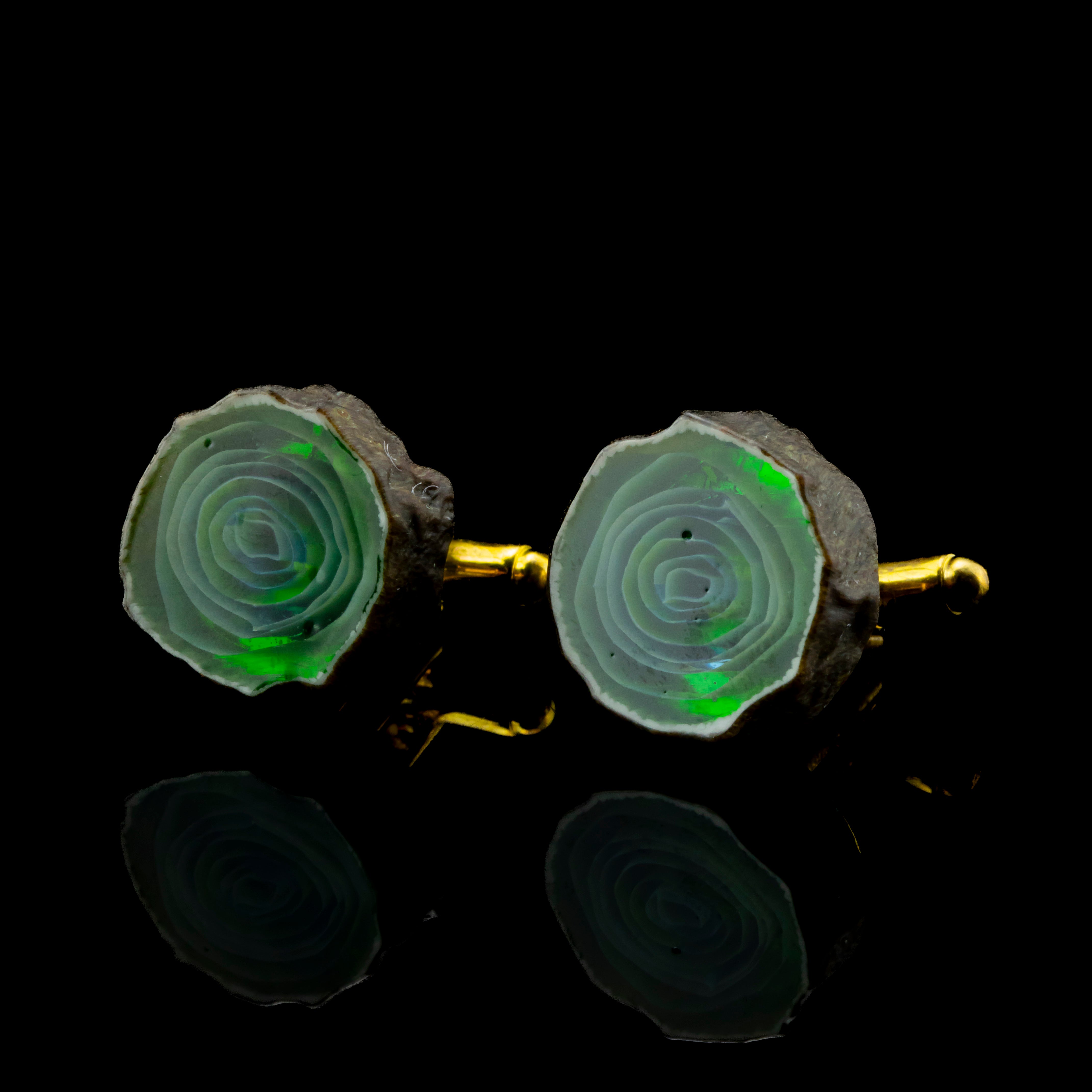 Green T - Green Agate Cufflinks