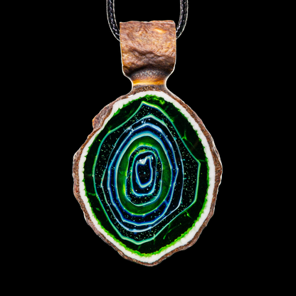 Green T Glass - Green Agate Pendant