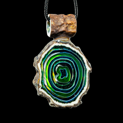 Green T Glass - Green and Purple Agate Pendant