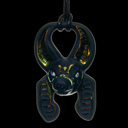 Green T Glass - Sculpted Gold Anubis Pendant