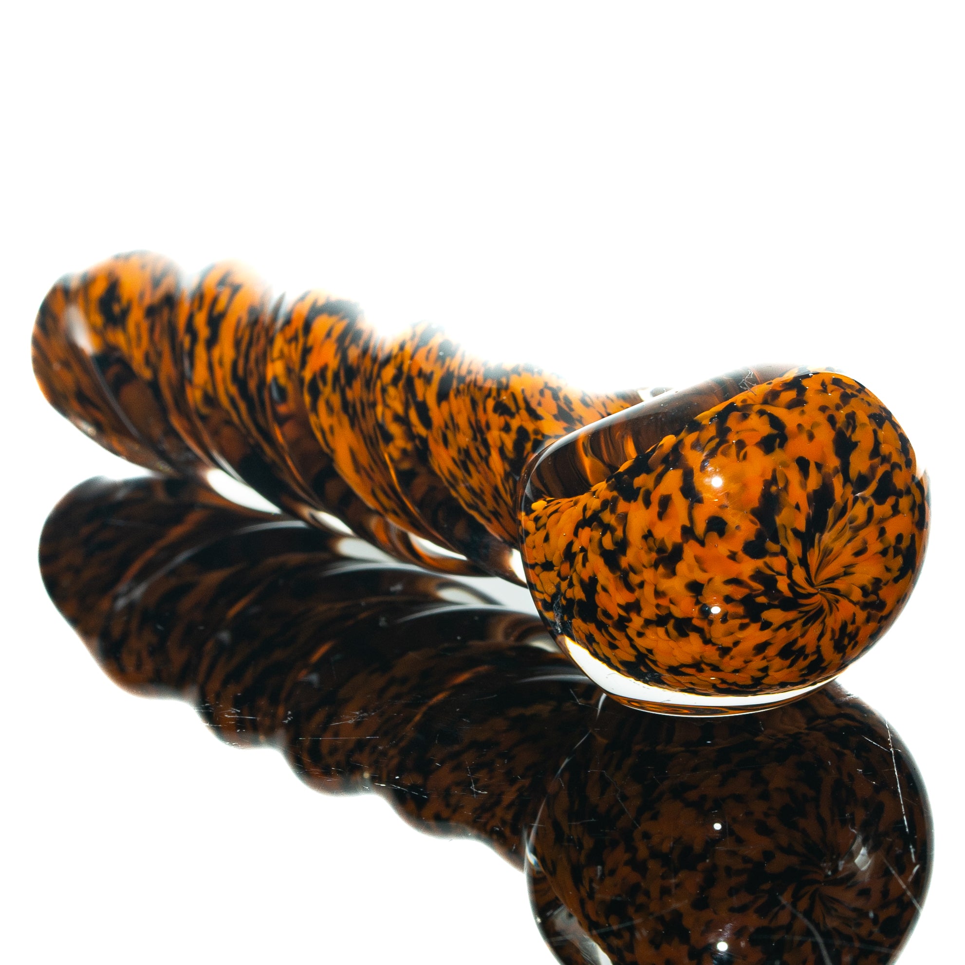 Humboldt Studios - Orange & Black Frit Twist Spoon