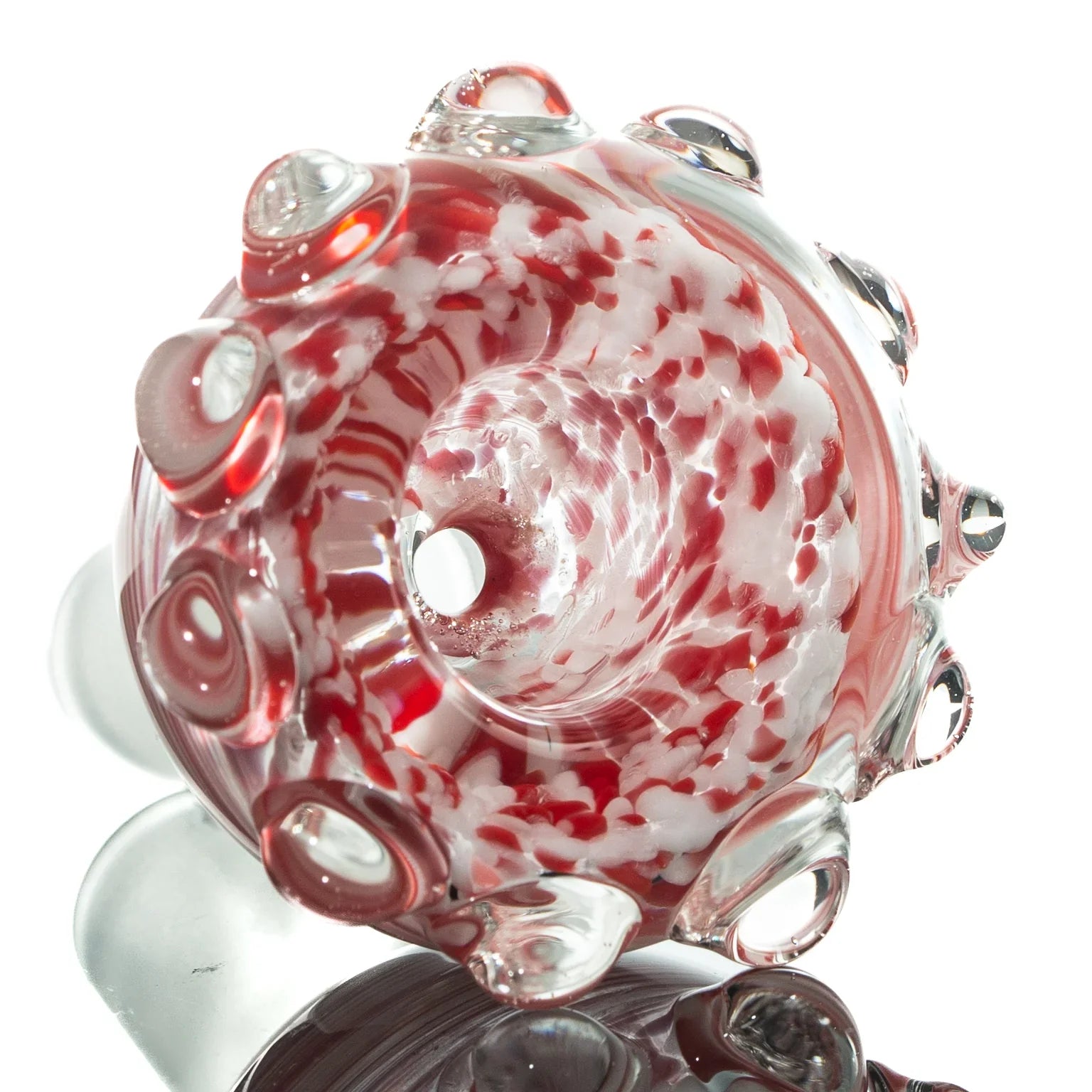 Humboldt Studios - Red & White 14mm Frit Slide