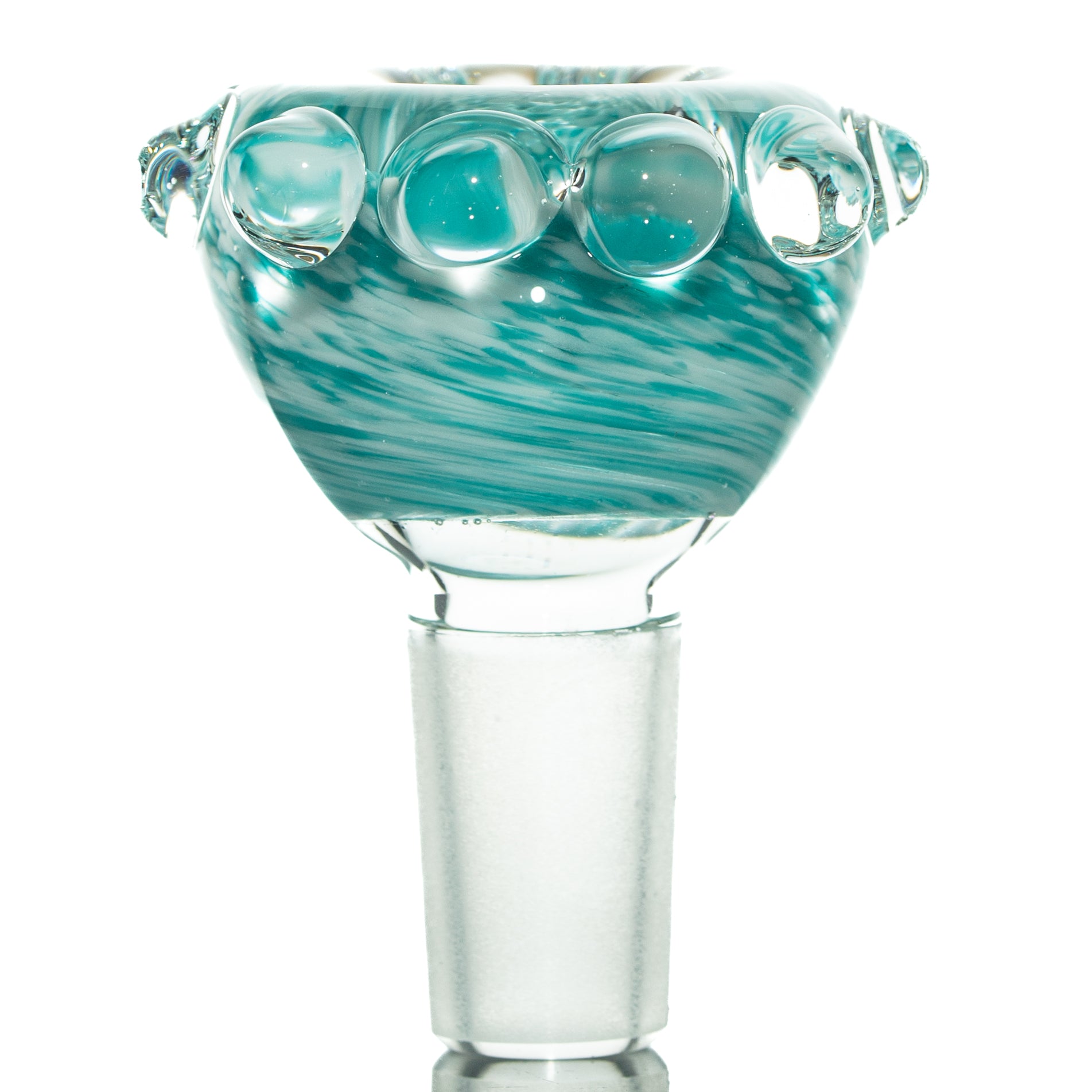 Humboldt Studios - Teal & White 14mm Frit Slide