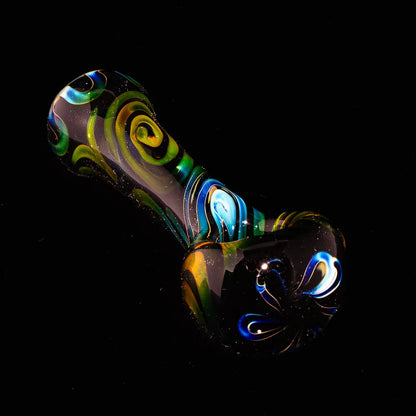 Izlow Glass - Black Spiral Spoon