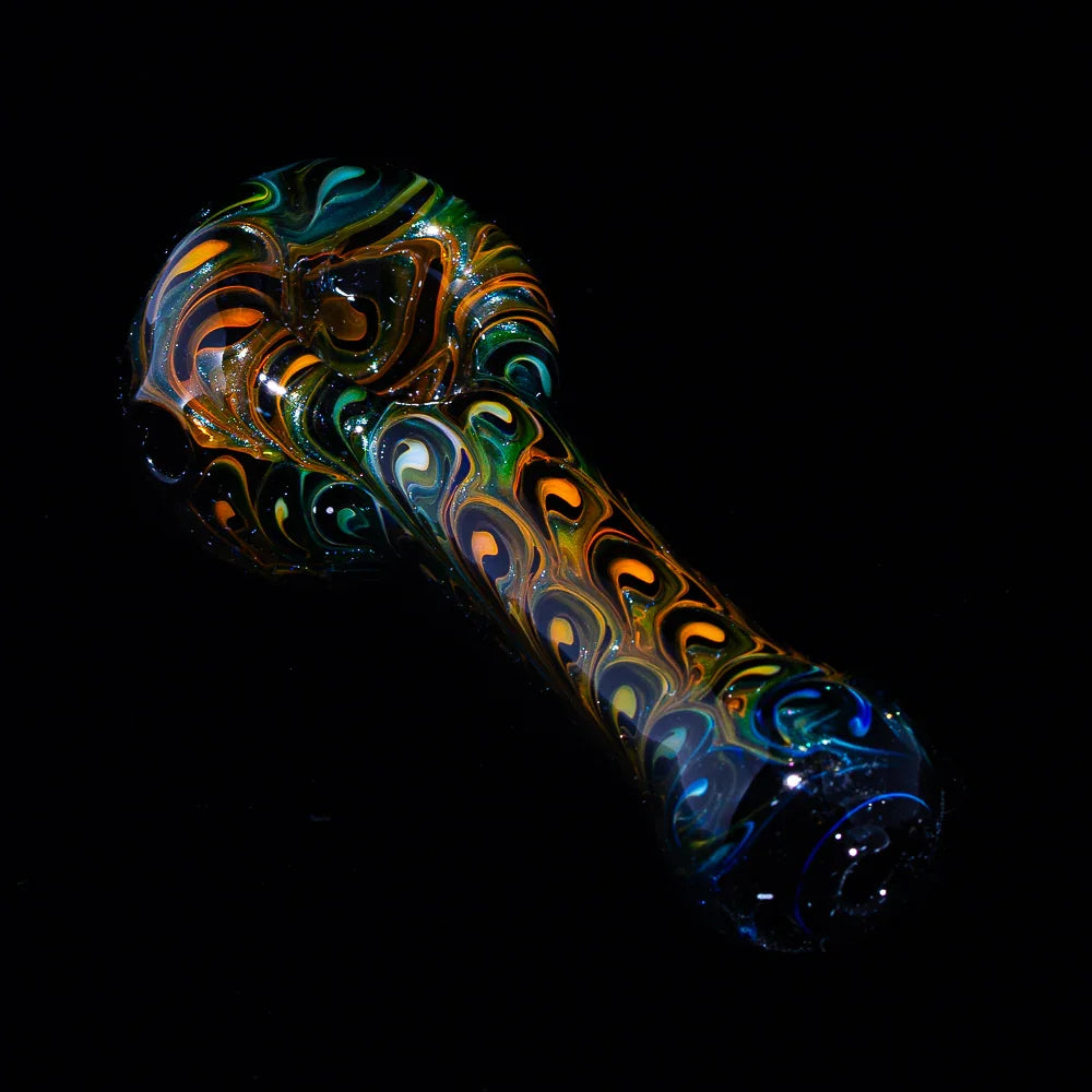 Izlow Glass - Black & Unobtainum Peacock Spoon