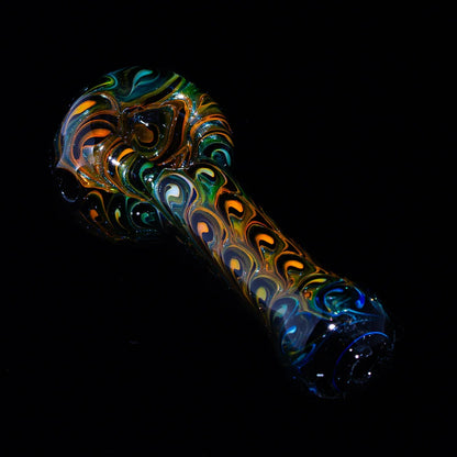 Izlow Glass - Black & Unobtainum Peacock Spoon