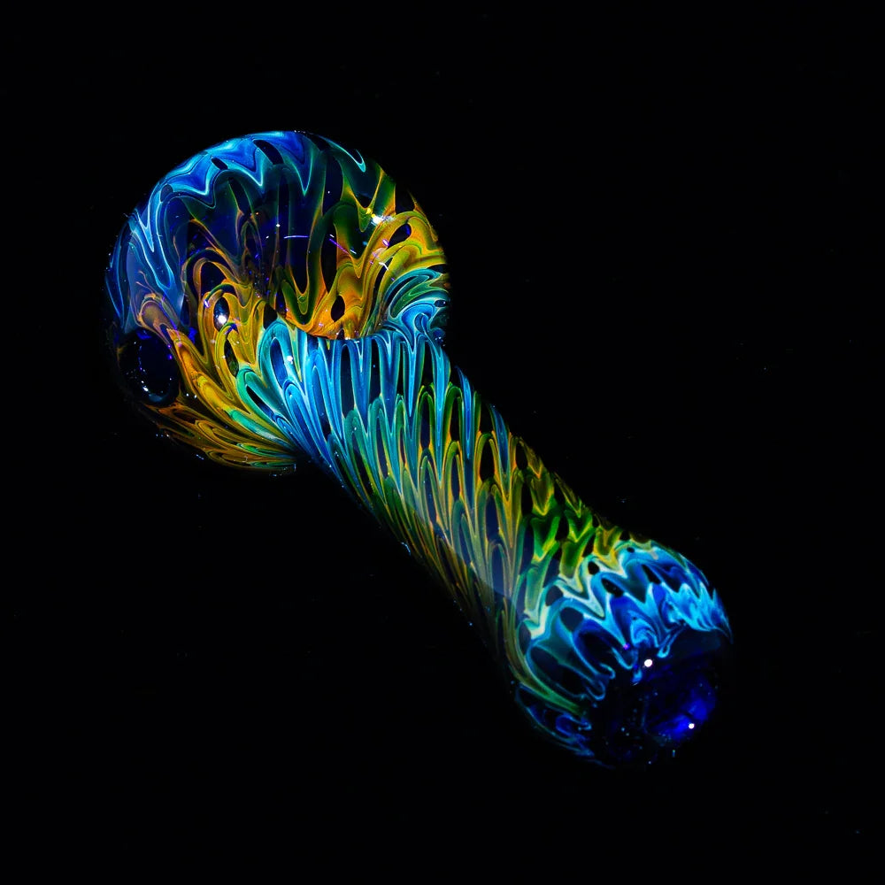 Izlow Glass - Blue Raked Fume Spoon