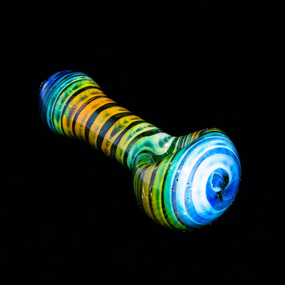 Izlow Glass - Green Fumed Coil Spoon