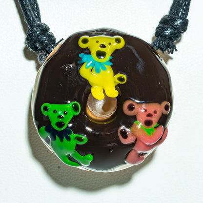 KGB Glass x Sarah Marblesbee - Dancing Bears Donut Pendant