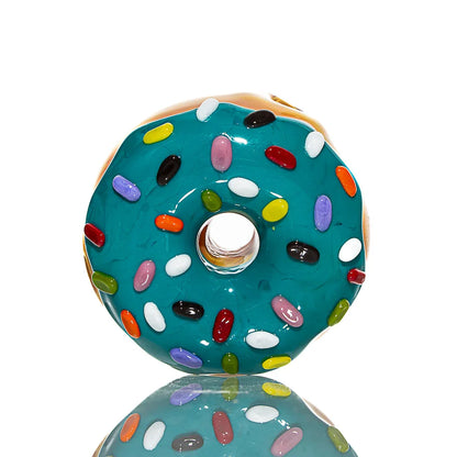 KGB Glass - Blue Raspberry Frosted Sprinkle Large Donut Dry Pipe