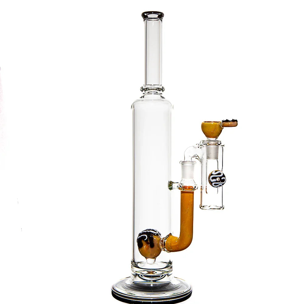 KGB Glass - Chocolate Frosted Vanilla Drizzle 14mm Donut Tube