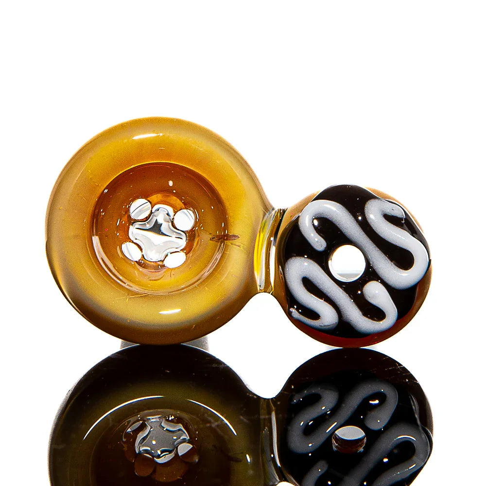 KGB Glass - Chocolate Frosted Vanilla Drizzle 14mm Donut Tube