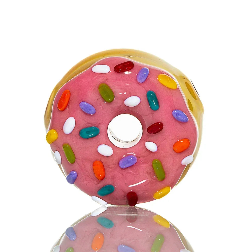 KGB Glass -  Strawberry Frosted Sprinkle Large Donut Dry Pipe