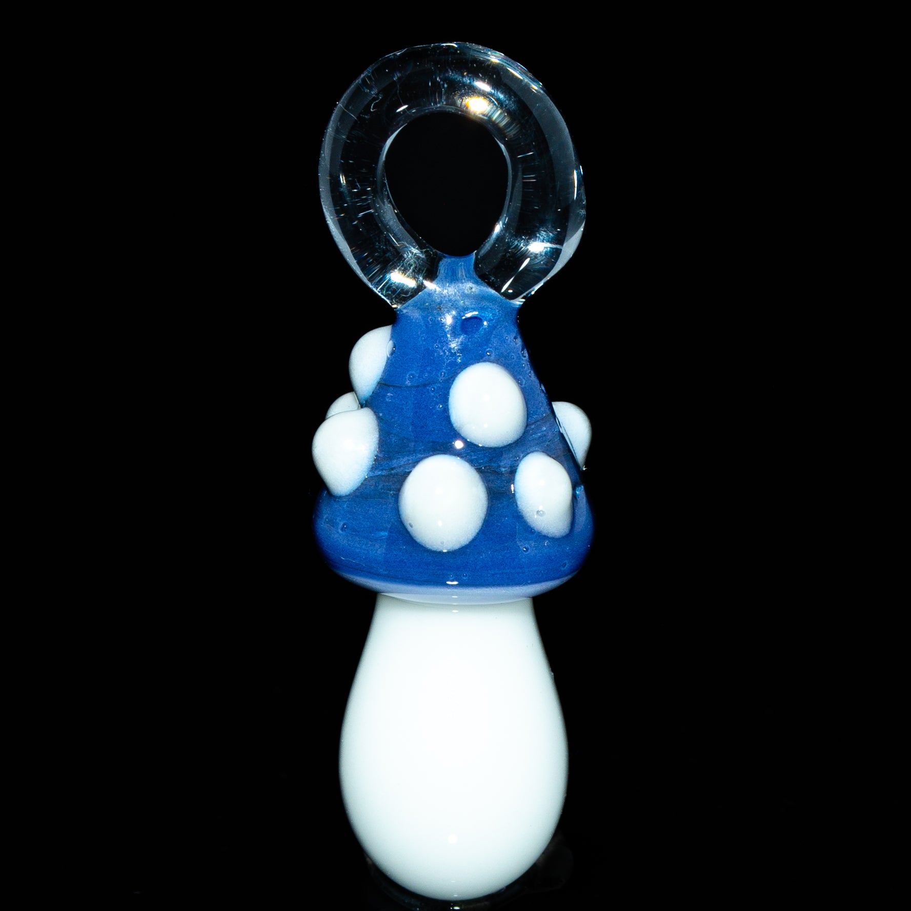 Kyle White Glass - Navy Mushroom Pendant