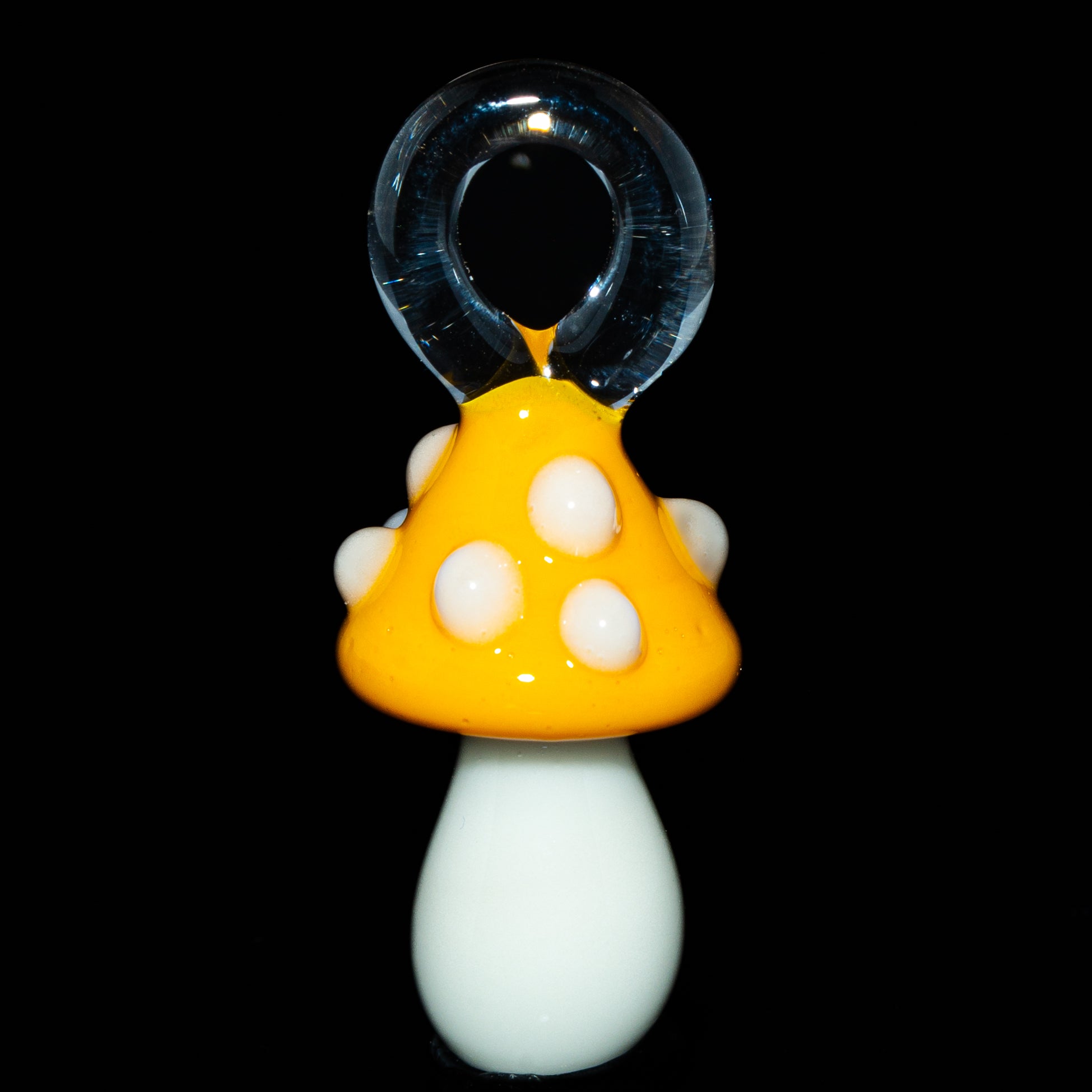 Kyle White Glass - Yellow Mushroom Pendant