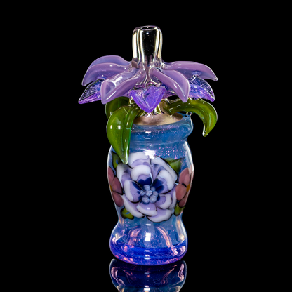 Lace Face x Sartia - Purple Flower Pot Chillum