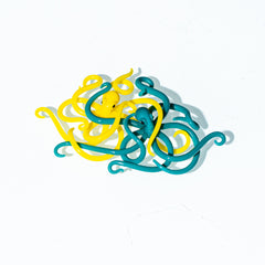 Liz Wright - Acid Yellow & Agua Azul Micro Octopus Tangle Sculpture