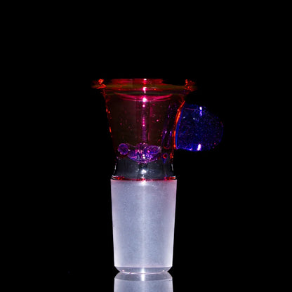 Llerandi Glass - Purple Dot Karmaline Four Hole 18mm Slide