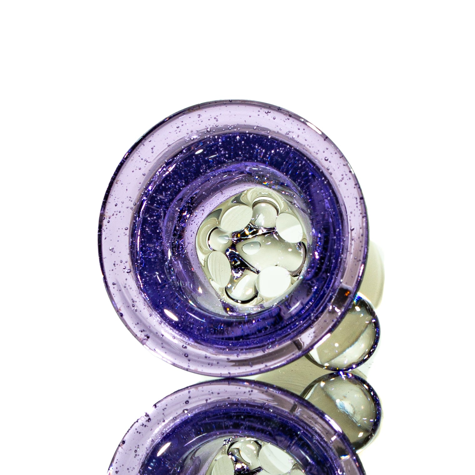Llerandi Glass - Purple Lollipop Four Hole 18mm Slide