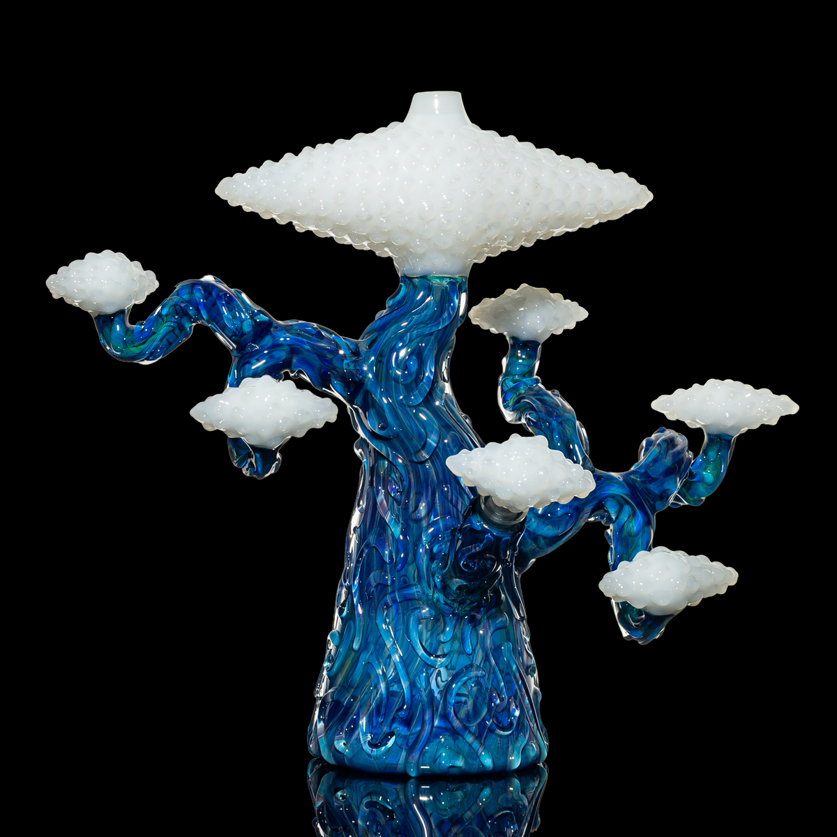 Lu Glass - Blue & White Bonsai Tree