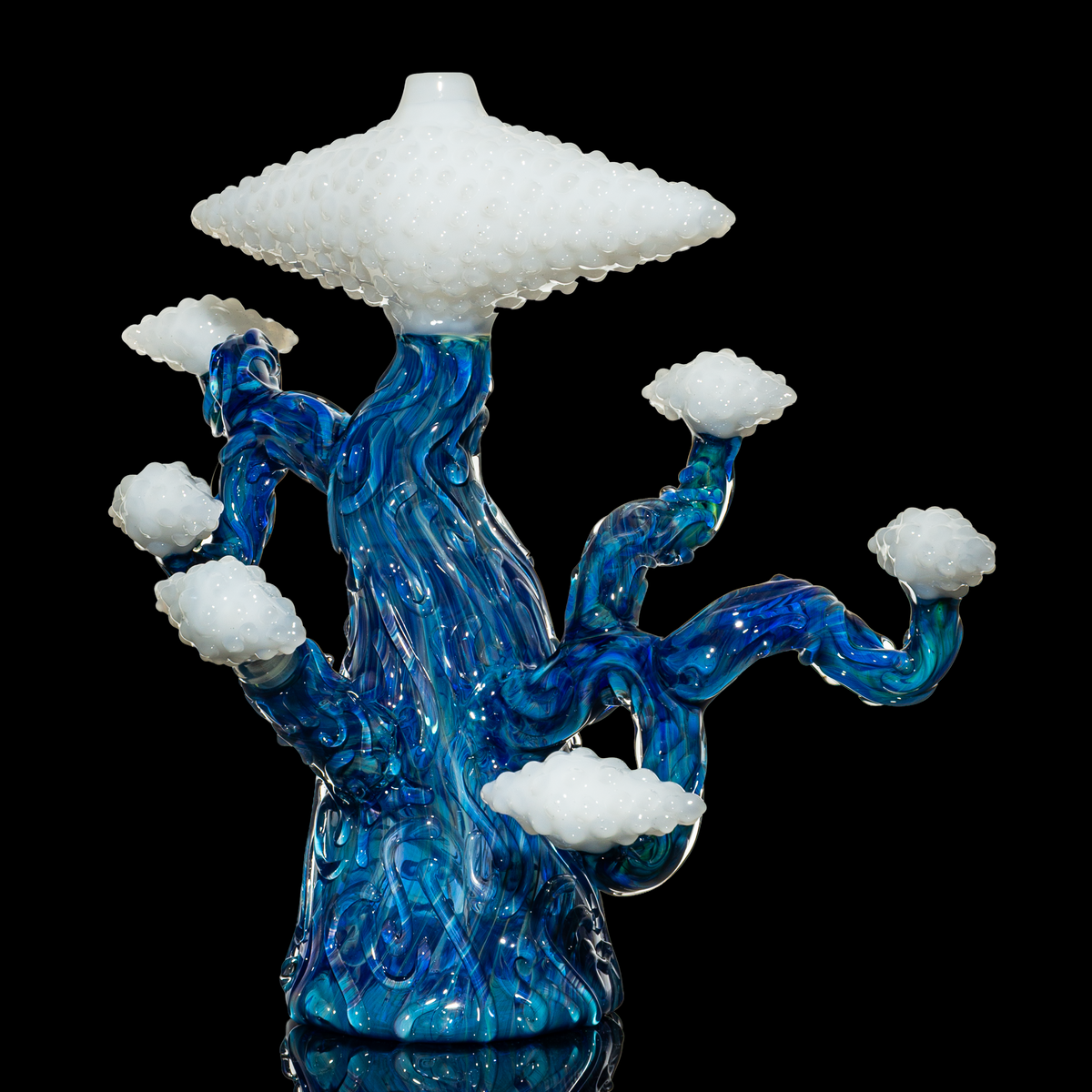 Lu Glass - Blue & White Bonsai Tree
