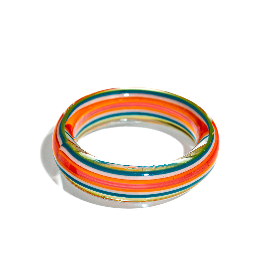 Marni Schnapper - Orange, White & Blue Cane Ring