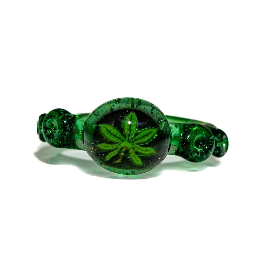 Marni Schnapper - Transparent Green Leaf Ring / Size 9