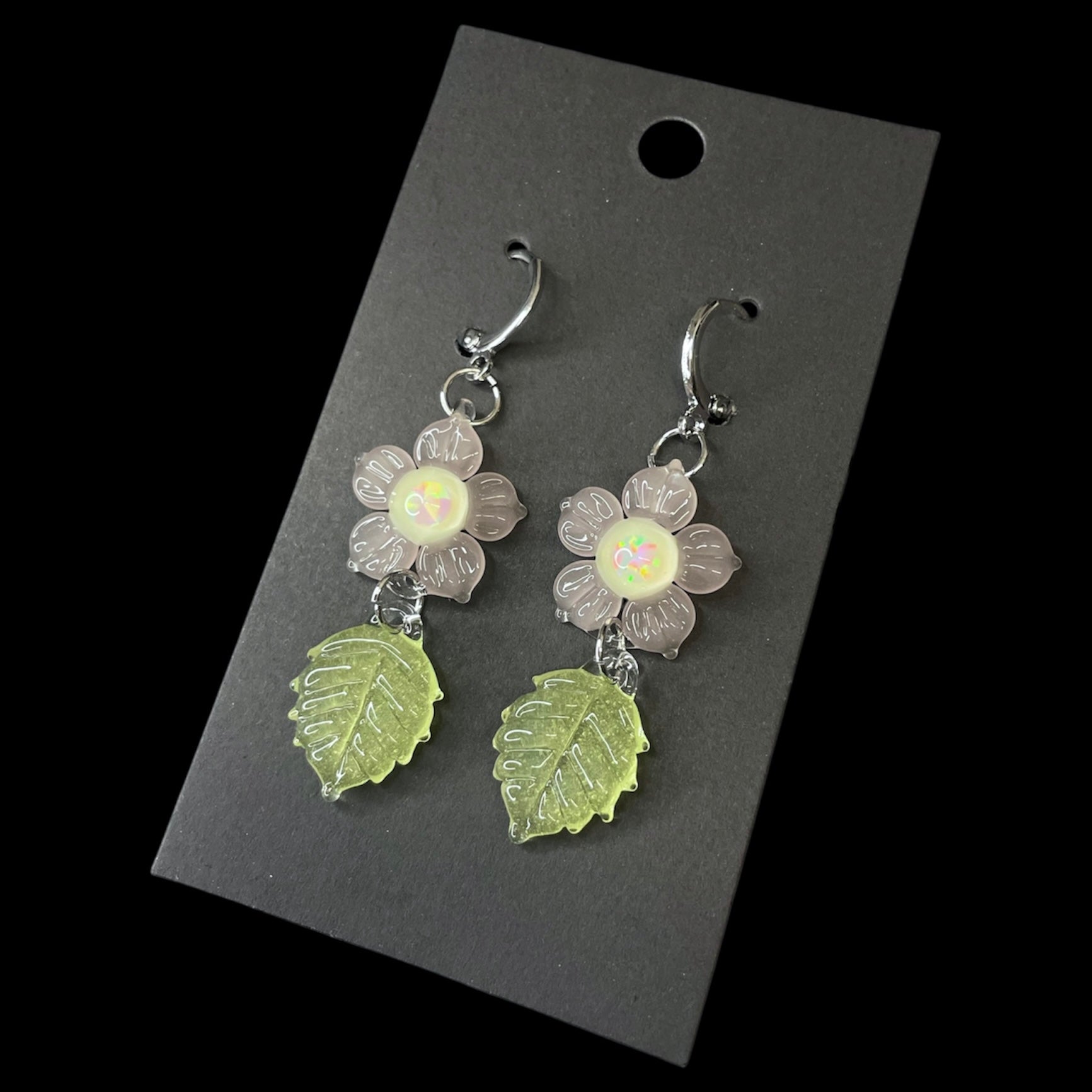 Mars Glassworks - Leaf Earrings A