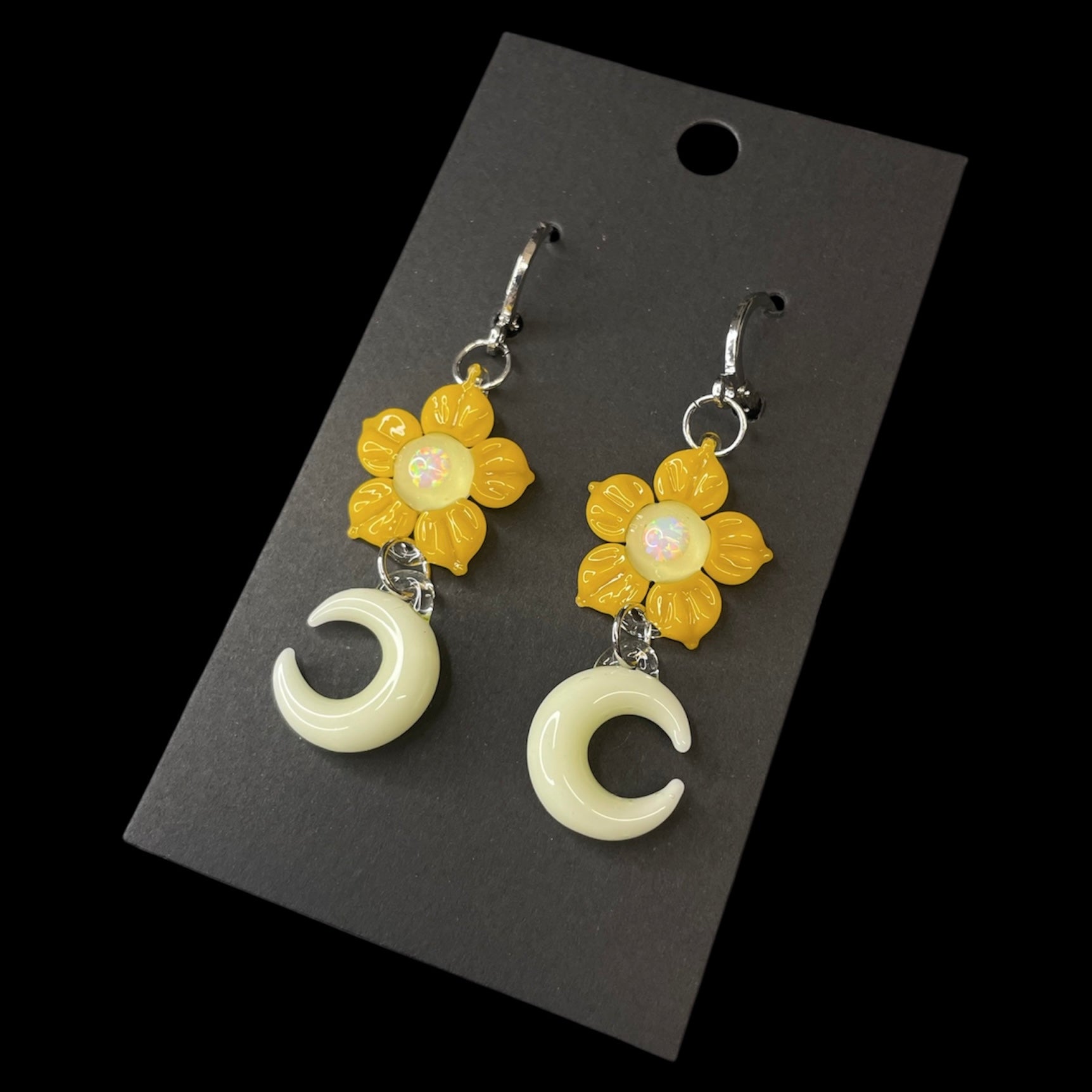 Mars Glassworks - Moon Earrings B