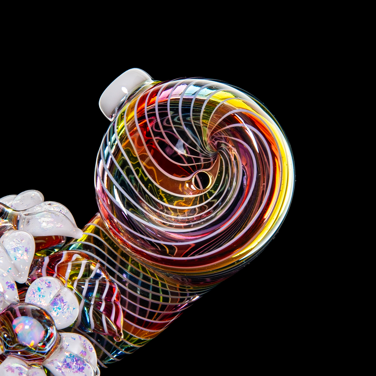 Mars Glassworks x Karma - Rainbow Dichro Flower & Opal Sherlock