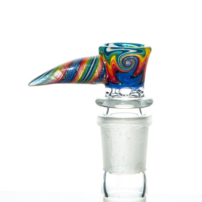 Mike Fro - Really Tealy, White & Rainbow Wig Wag 18mm Slide